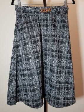 Maze Collection Womens Small Black White A-Line Skirt Fit & Flare Business NWT